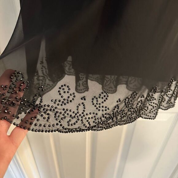 MSK black skirt beaded long size medium NWT - Picture 3 of 6